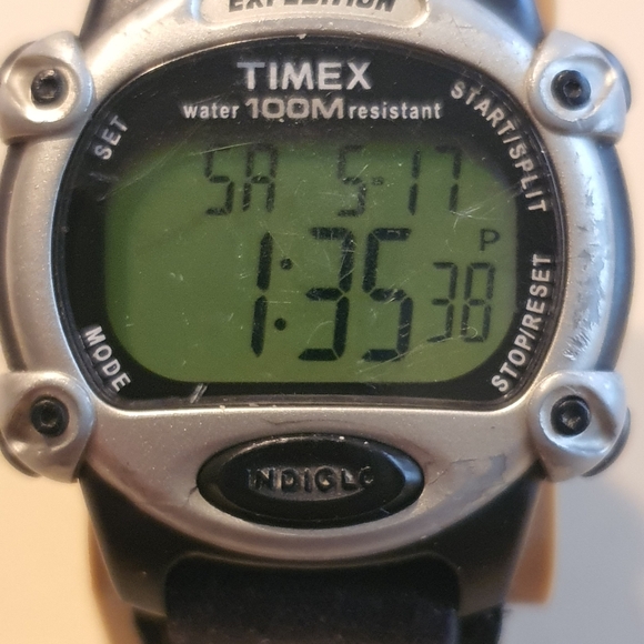 Other - 10/$20 Vintage Timex Expedition Silver Nylon Digital Alarm Chrono Men's Watch